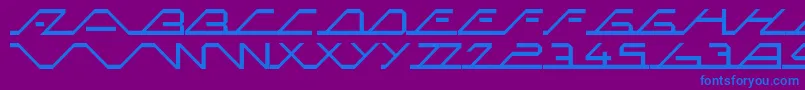 MegaSlantLine Font – Blue Fonts on Purple Background