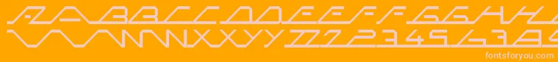 Czcionka MegaSlantLine – różowe czcionki na pomarańczowym tle