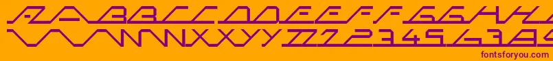 MegaSlantLine Font – Purple Fonts on Orange Background