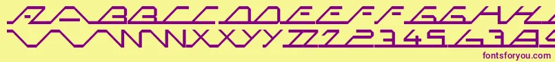 MegaSlantLine Font – Purple Fonts on Yellow Background