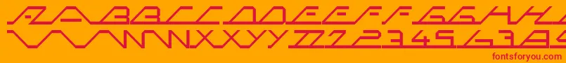 MegaSlantLine Font – Red Fonts on Orange Background