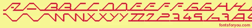 MegaSlantLine Font – Red Fonts on Yellow Background