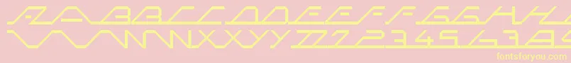 MegaSlantLine Font – Yellow Fonts on Pink Background