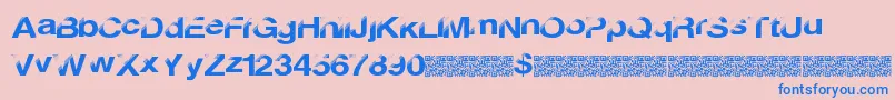 Discobreak Font – Blue Fonts on Pink Background
