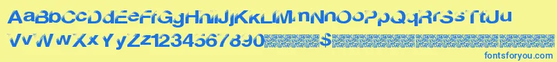 Discobreak Font – Blue Fonts on Yellow Background