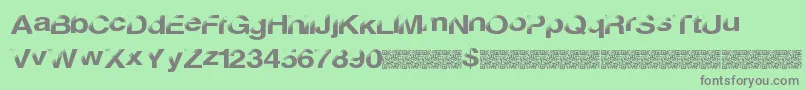 フォントDiscobreak – 緑の背景に灰色の文字