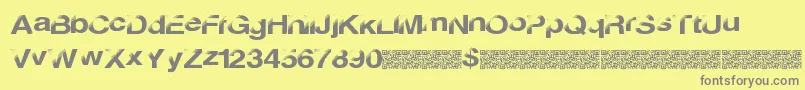 Discobreak-fontti – harmaat kirjasimet keltaisella taustalla