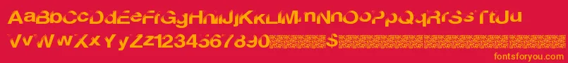 Discobreak-Schriftart – Orangefarbene Schriften auf rotem Hintergrund