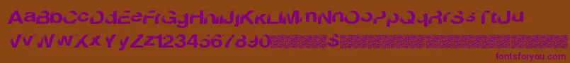 Czcionka Discobreak – fioletowe czcionki na brązowym tle