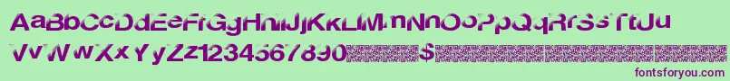 Discobreak-fontti – violetit fontit vihreällä taustalla