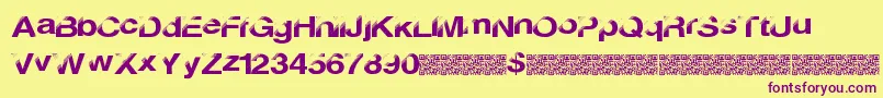Czcionka Discobreak – fioletowe czcionki na żółtym tle