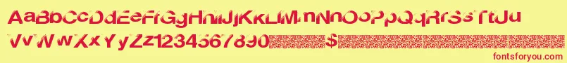 Discobreak-Schriftart – Rote Schriften auf gelbem Hintergrund