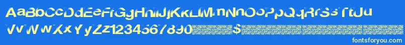 Discobreak Font – Yellow Fonts on Blue Background