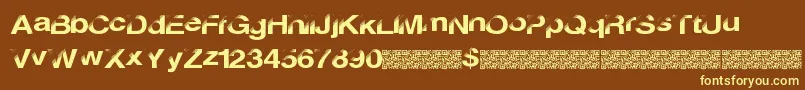 Discobreak Font – Yellow Fonts on Brown Background