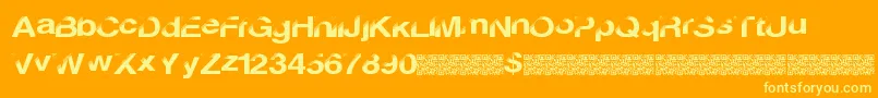 Discobreak-Schriftart – Gelbe Schriften auf orangefarbenem Hintergrund