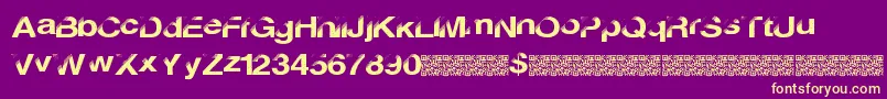 Discobreak-Schriftart – Gelbe Schriften auf violettem Hintergrund