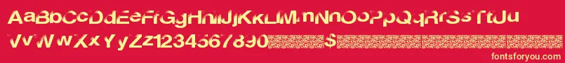 Discobreak-fontti – keltaiset fontit punaisella taustalla