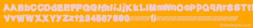 Neurotick Font – Pink Fonts on Orange Background