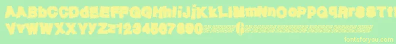 Neurotick Font – Yellow Fonts on Green Background