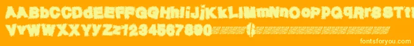 Neurotick Font – Yellow Fonts on Orange Background