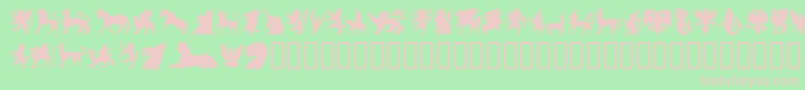 SlMythologicalSilhouettes Font – Pink Fonts on Green Background