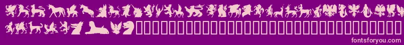 SlMythologicalSilhouettes Font – Pink Fonts on Purple Background