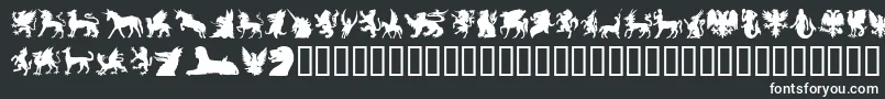 SlMythologicalSilhouettes-fontti – valkoiset fontit mustalla taustalla