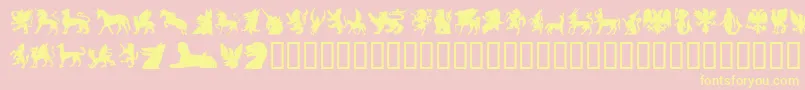 SlMythologicalSilhouettes Font – Yellow Fonts on Pink Background