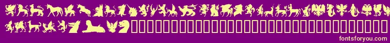SlMythologicalSilhouettes Font – Yellow Fonts on Purple Background