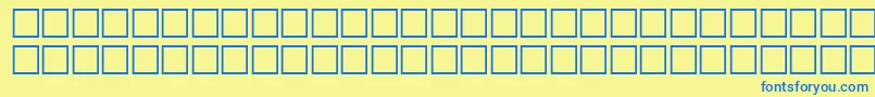 フォントMcsHor1SIWave2000 – 青い文字が黄色の背景にあります。