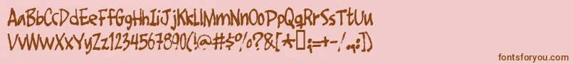 Footfight Font – Brown Fonts on Pink Background