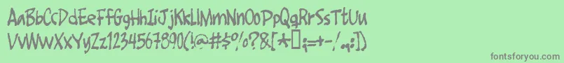 Footfight Font – Gray Fonts on Green Background