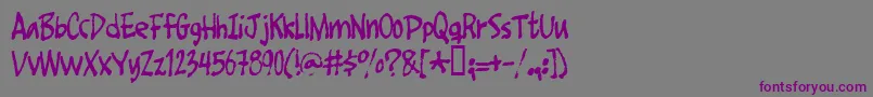 Footfight Font – Purple Fonts on Gray Background