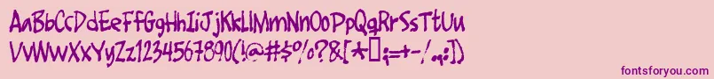 Footfight Font – Purple Fonts on Pink Background