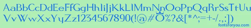 ModernKing Font – Blue Fonts on Green Background