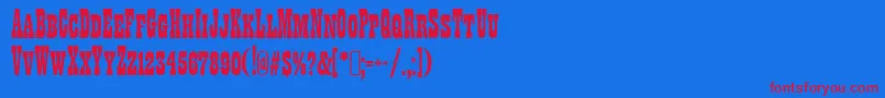 AndersonThunderbirdsAreGo-fontti – punaiset fontit sinisellä taustalla