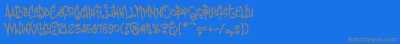 Humbucker-Schriftart – Graue Schriften auf blauem Hintergrund