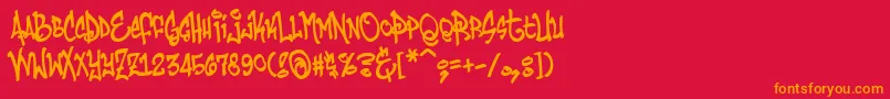 Humbucker Font – Orange Fonts on Red Background