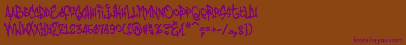 Humbucker Font – Purple Fonts on Brown Background