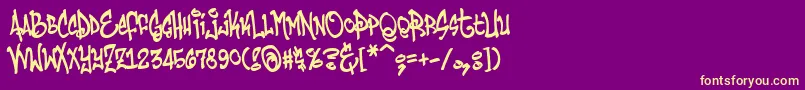 Humbucker Font – Yellow Fonts on Purple Background