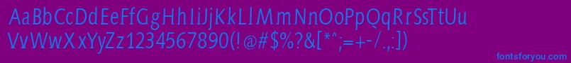 Шрифт AidaserifaCondensed – синие шрифты на фиолетовом фоне