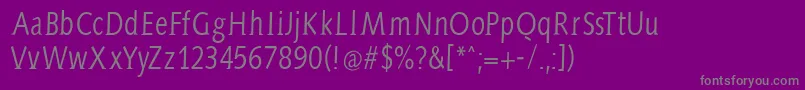 Fonte AidaserifaCondensed – fontes cinzas em um fundo violeta