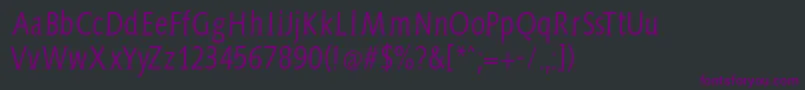 Czcionka AidaserifaCondensed – fioletowe czcionki na czarnym tle