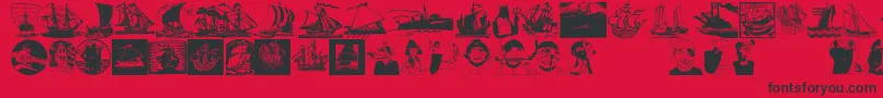 Shipsnboats Font – Black Fonts on Red Background