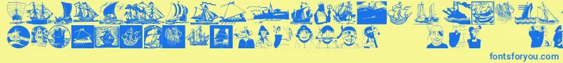 Shipsnboats Font – Blue Fonts on Yellow Background