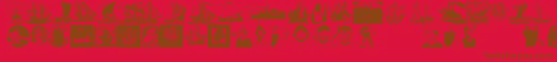 Shipsnboats-fontti – ruskeat fontit punaisella taustalla