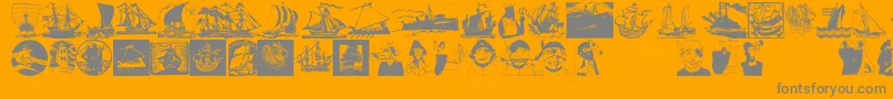 Shipsnboats-Schriftart – Graue Schriften auf orangefarbenem Hintergrund