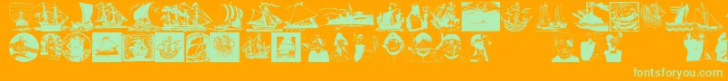 Shipsnboats Font – Green Fonts on Orange Background