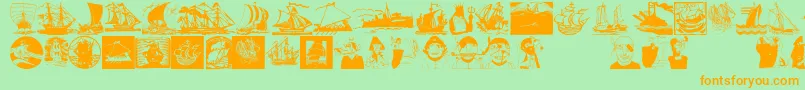 Shipsnboats Font – Orange Fonts on Green Background