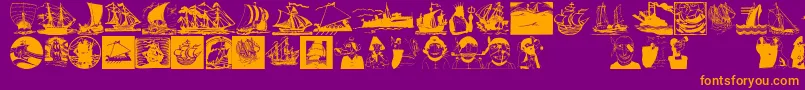 Shipsnboats Font – Orange Fonts on Purple Background